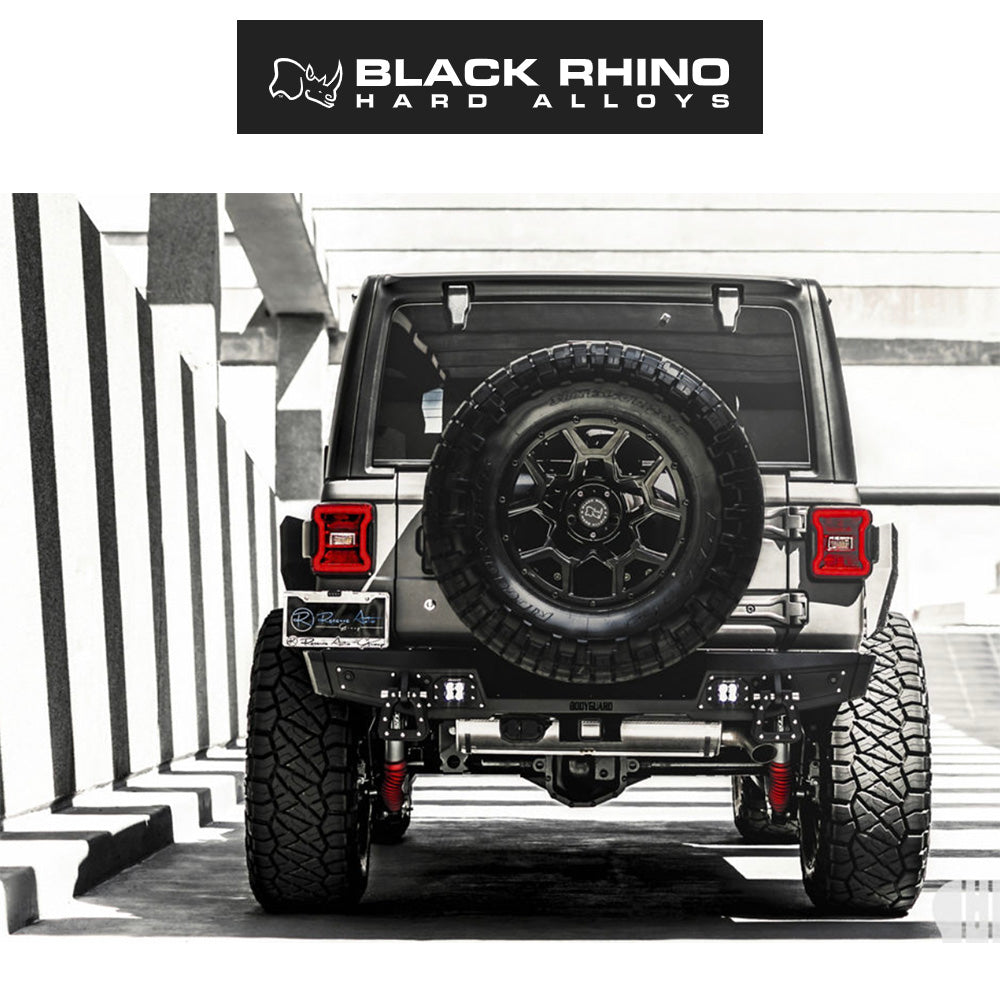 ランドローバー ディフェンダー１１０ (Land Rover Defender 110)用ブラックライノ オーバーランド 18x8J マットブラックホイール４本セット BRVRL 18X8 5X120 M-BLK 35MM (送料無料)