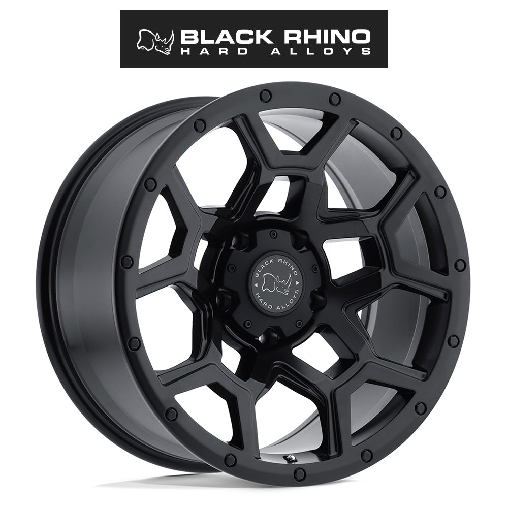 ランドローバー ディフェンダー１１０ (Land Rover Defender 110)用ブラックライノ オーバーランド 18x8J マットブラックホイール４本セット BRVRL 18X8 5X120 M-BLK 35MM (送料無料)