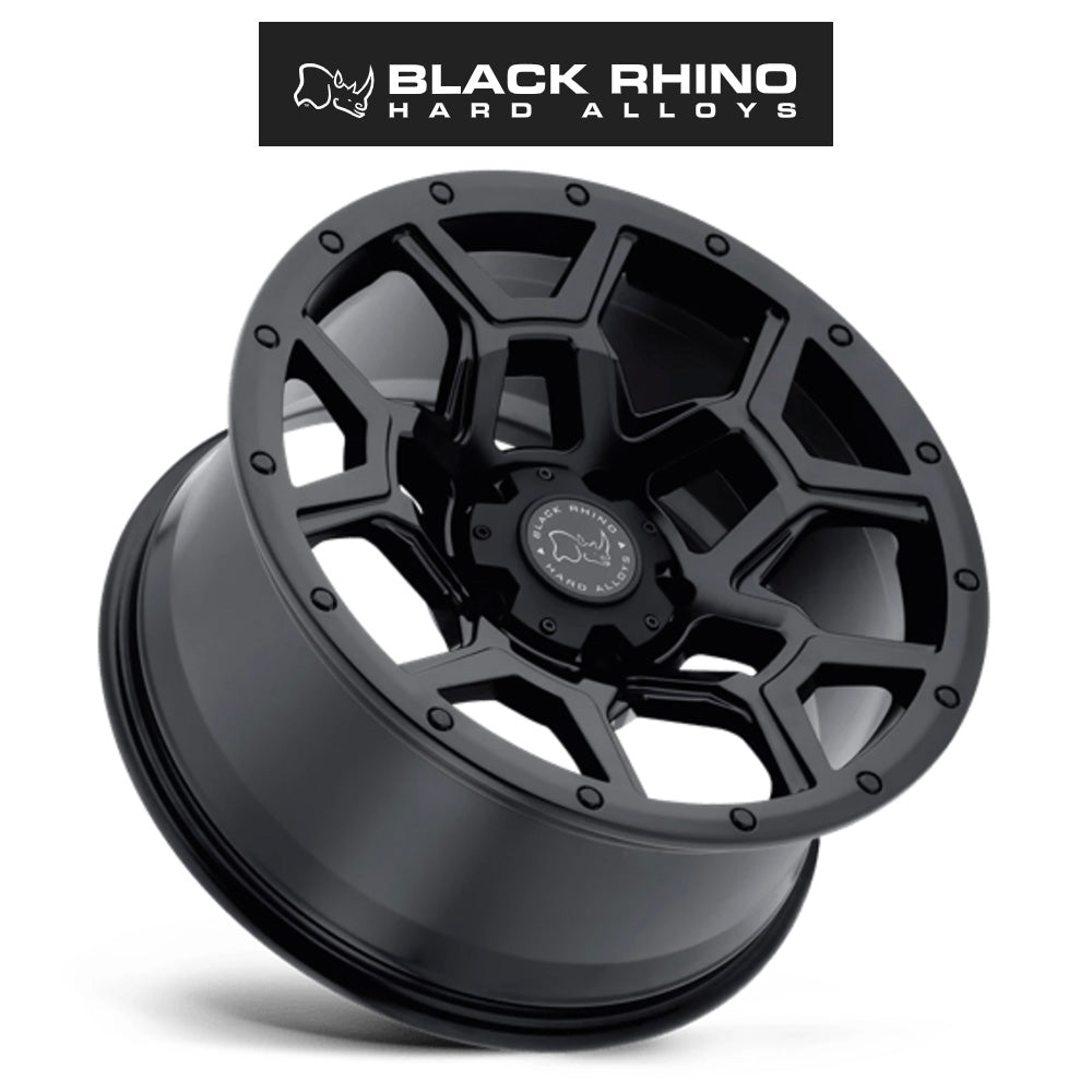 ランドローバー ディフェンダー１１０ (Land Rover Defender 110)用ブラックライノ オーバーランド 18x8J マットブラックホイール４本セット BRVRL 18X8 5X120 M-BLK 35MM (送料無料)