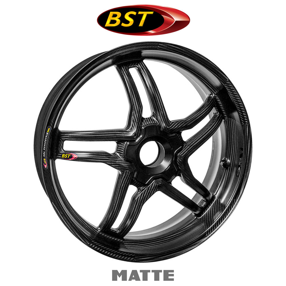 ドゥカティ　パニガーレＶ２用 BST Rapid TEK 17 x 5.5J マットカーボンファイバー製リアホイール１本(艶なし仕上げ) BST Rapid TEK 17 x 5.5 Rear Wheel - MATTE - Ducati 1098/R/S/ 1199 / 1299 / 1299Rfe / Panigale V4 (18-24) and V2 / Streetfighter V4 and V2 / 1198 (2007-12) / SuperSport 939 (送料無料)