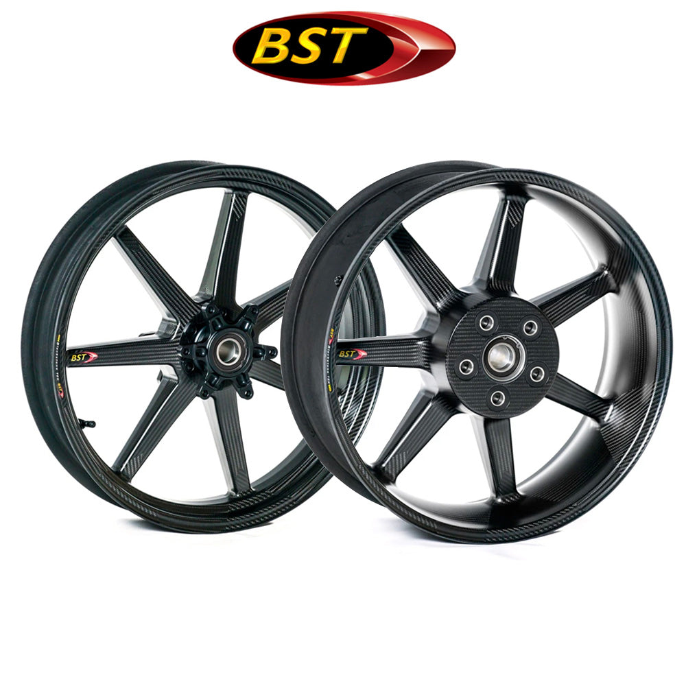 2015-2025年式ヤマハ ＭＴ－１０用 BST ７テック カーボンファイバー製(グロス、艶あり) フロント、リアホイールセット (17x3.5J フロント、17x6J リア) (消費税、送料込み)