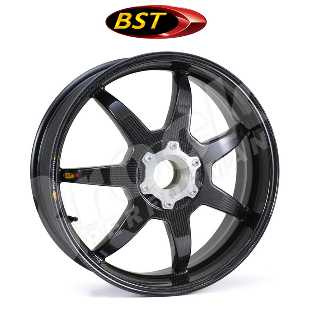 ２０１８年から２０２４年式モデル ドゥカティ パニガーレＶ４用 BST セブンテック 17 x 6.0J カーボンファイバー製リアホイール１本　BST 7 TEK 17 x 6.0 Rear Wheel - Ducati 1098/R/S / 1199 / 1299 / 1299Rfe / Panigale V4 (18-24) and V2 / Streetfighter V4 and V2 / 1198 (2007-12) / SuperSport 939 (送料無料)