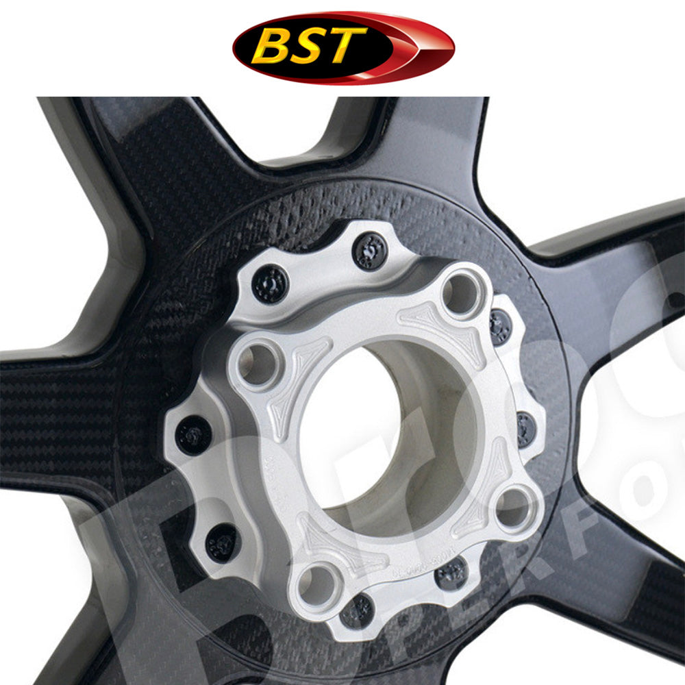 ２０１８年から２０２４年式モデル ドゥカティ パニガーレＶ４用 BST セブンテック 17 x 6.0J カーボンファイバー製リアホイール１本　BST 7 TEK 17 x 6.0 Rear Wheel - Ducati 1098/R/S / 1199 / 1299 / 1299Rfe / Panigale V4 (18-24) and V2 / Streetfighter V4 and V2 / 1198 (2007-12) / SuperSport 939 (送料無料)
