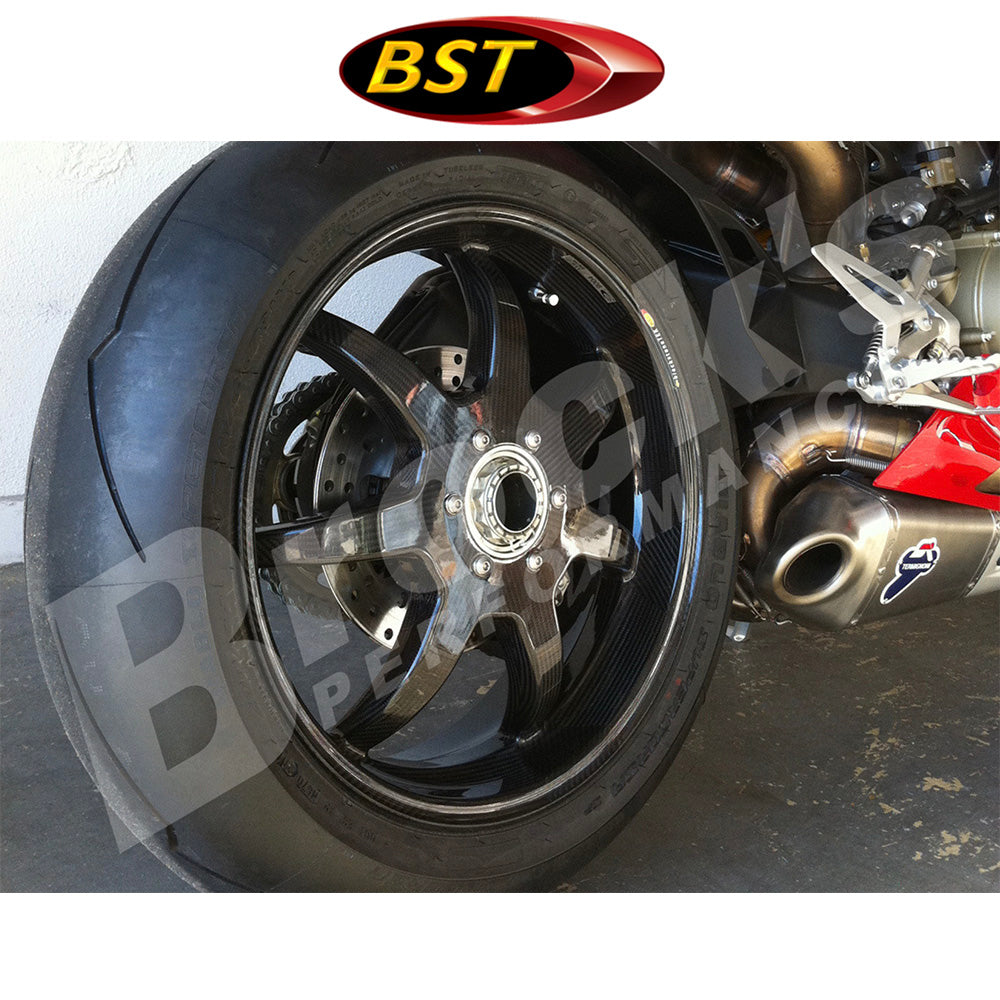 ２０１８年から２０２４年式モデル ドゥカティ パニガーレＶ４用 BST セブンテック 17 x 6.0J カーボンファイバー製リアホイール１本　BST 7 TEK 17 x 6.0 Rear Wheel - Ducati 1098/R/S / 1199 / 1299 / 1299Rfe / Panigale V4 (18-24) and V2 / Streetfighter V4 and V2 / 1198 (2007-12) / SuperSport 939 (送料無料)
