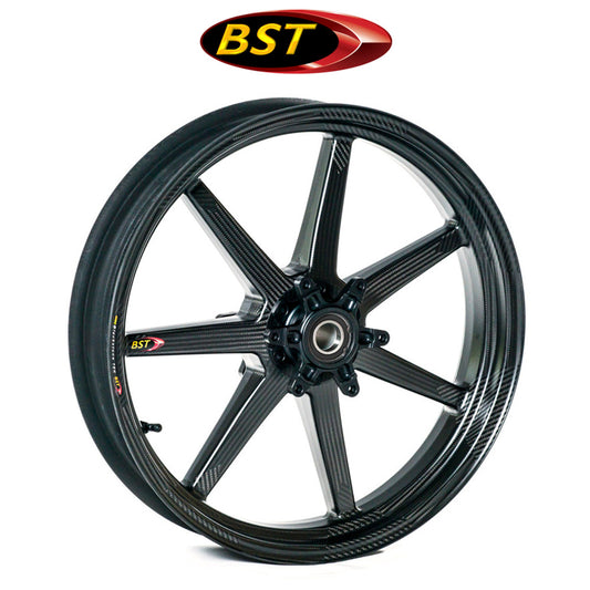 ２０１１年から２０１５年式モデル カワサキ Ｎｉｎｊａ　ＺＸ－１０Ｒ用 BST 7 TEK 17 x 3.5J カーボンファイバーフロントホイール１本　BST 7 TEK 17 x 3.5 Front Wheel - Kawasaki ZX-14/R (06-25) and ZX-10R (11-15) (送料無料)