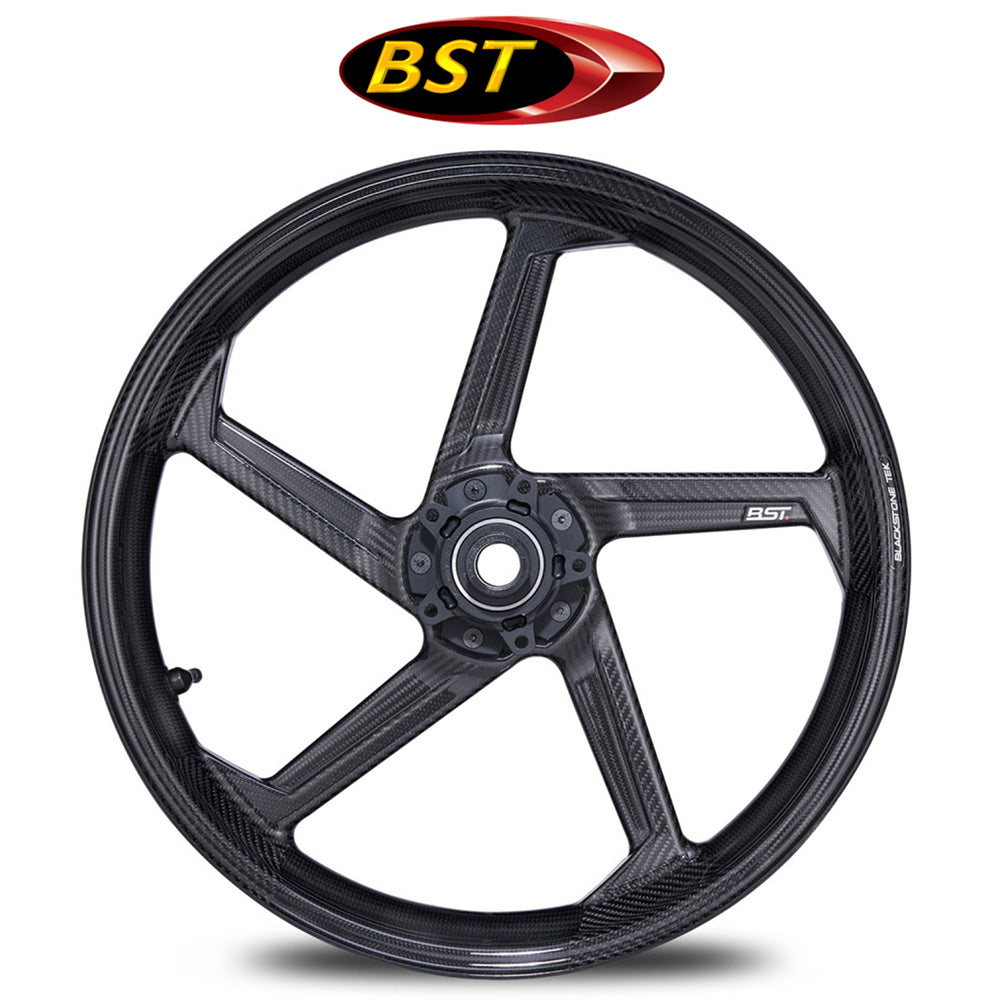 ２０１４年から２０２４年式モデル ＫＴＭ １２９０スーパーデュークＲ、１２９０スーパーデュークＧＴ用 BST スターテック 17 x 3.5J カーボンファイバーフロントホイール１本　BST Star TEK 17 x 3.5 Front Wheel - KTM 1290 Super Duke R/GT (14-24), 1390 Super Duke R EVO (2024) (送料無料)