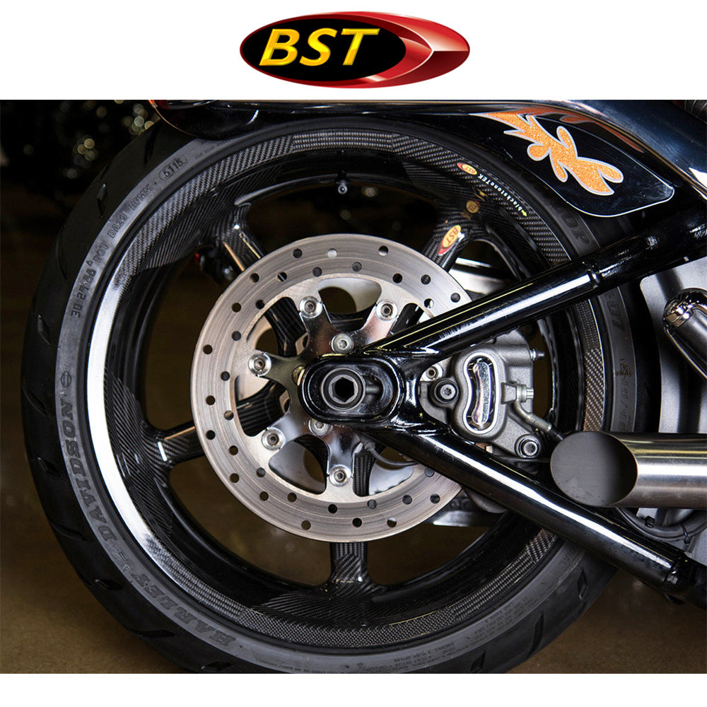 ２０１６年から２０１７年式モデル ハーレーダビッドソン　ＣＶＯ　ＦＸＳＥ　プロストリートブレイクアウト用 BST Tuff TEK 18 x 8.0J カーボンファイバーリアホイール１本 BST Twin TEK 18 x 8.0 Rear Wheel - Harley-Davidson Breakout (13-17), Breakout CVO (13-14), and Breakout Pro-Street (16-17) (送料無料)