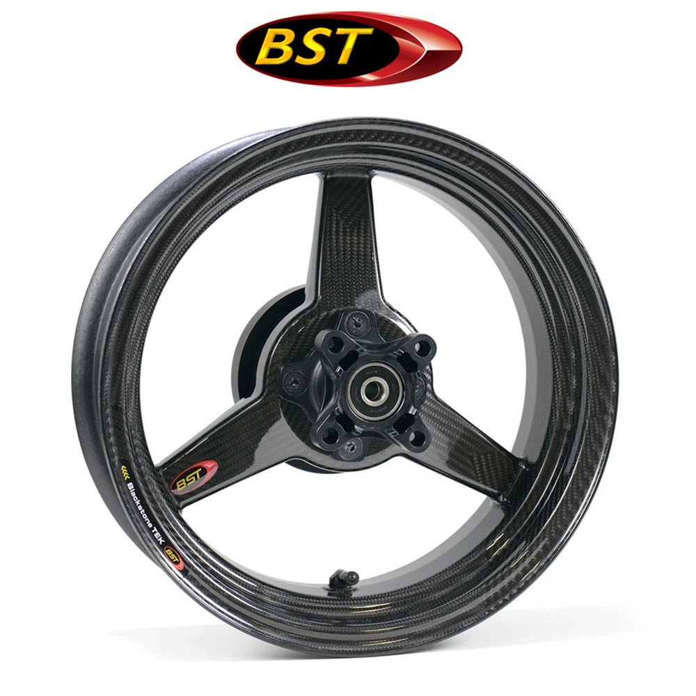 2014-2026年式ホンダ グロム(ABS付きモデル)用 BST トリプルテック カーボンファイバー製(グロス、艶あり) フロント、リアホイールセット (12x2.75J フロント、12x3.5J リア) (消費税、送料込み)
