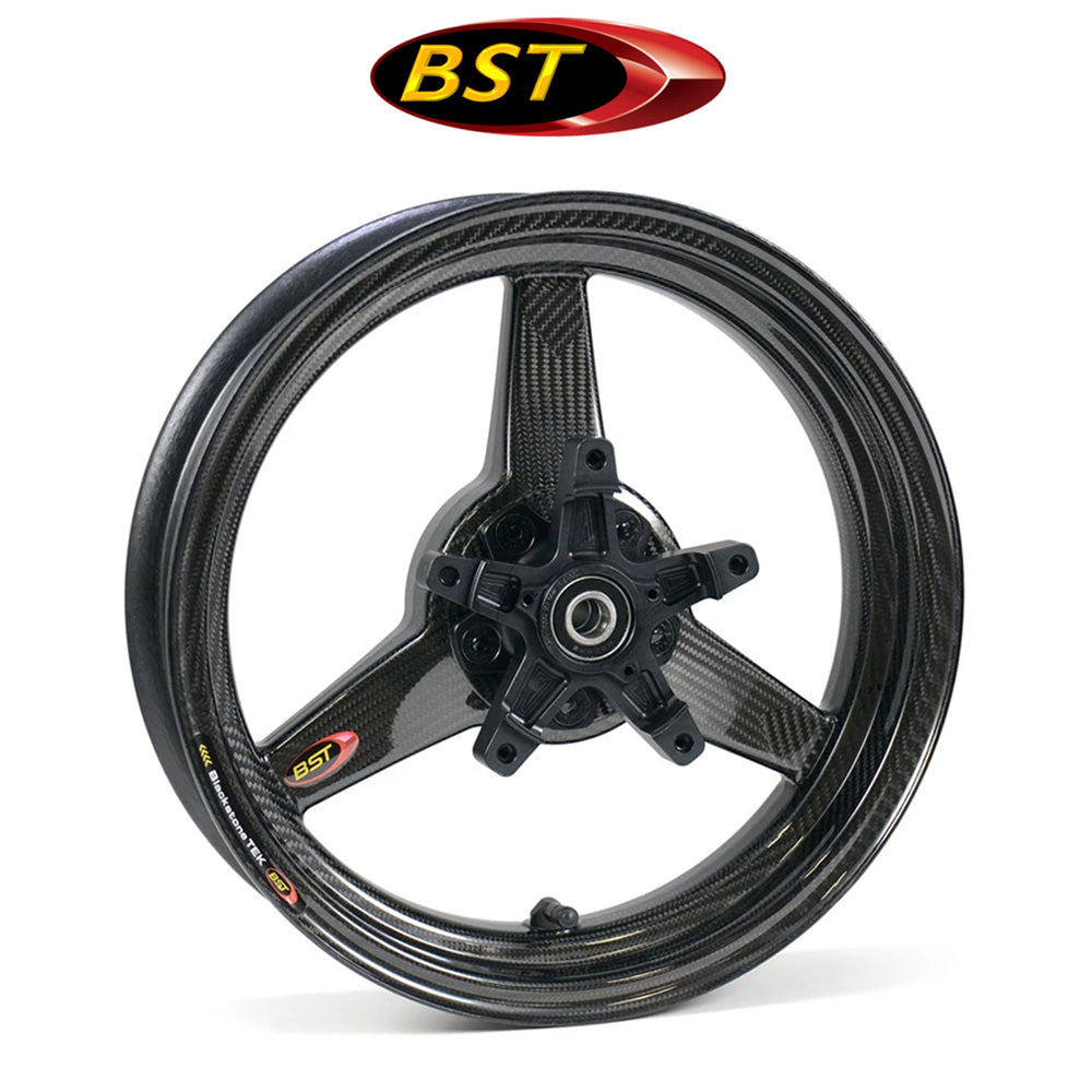 2022-2026年式ホンダ グロム(ABS無しモデル)用 BST トリプルテック カーボンファイバー製(グロス、艶あり) フロントホイール (12x2.75J フロント) (消費税、送料込み)