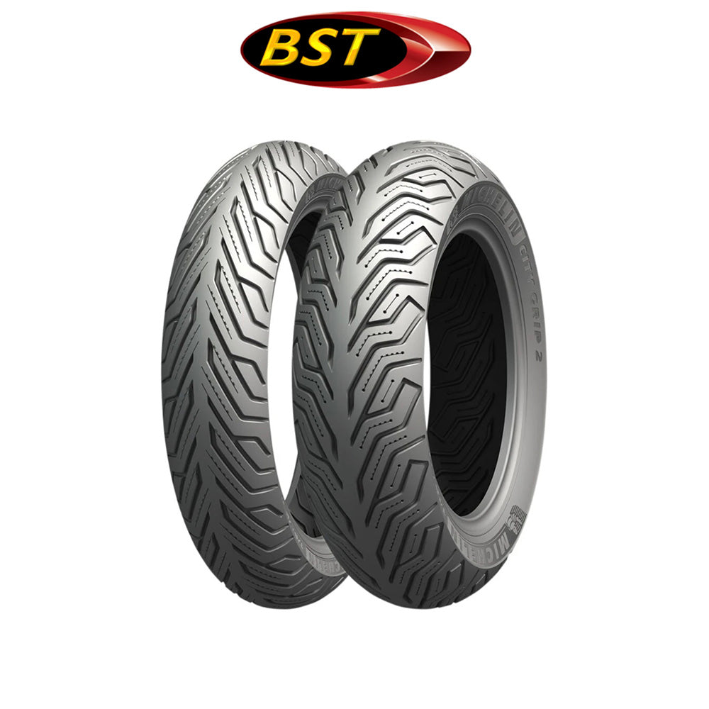 2014-2026年式ホンダ グロム (ABS付きモデル)用 BST トリプルテック カーボンファイバー製(グロス、艶あり) フロント、リアホイール＆タイヤセット (12x2.75J フロント、12x3.5J リア) (消費税、送料込み)