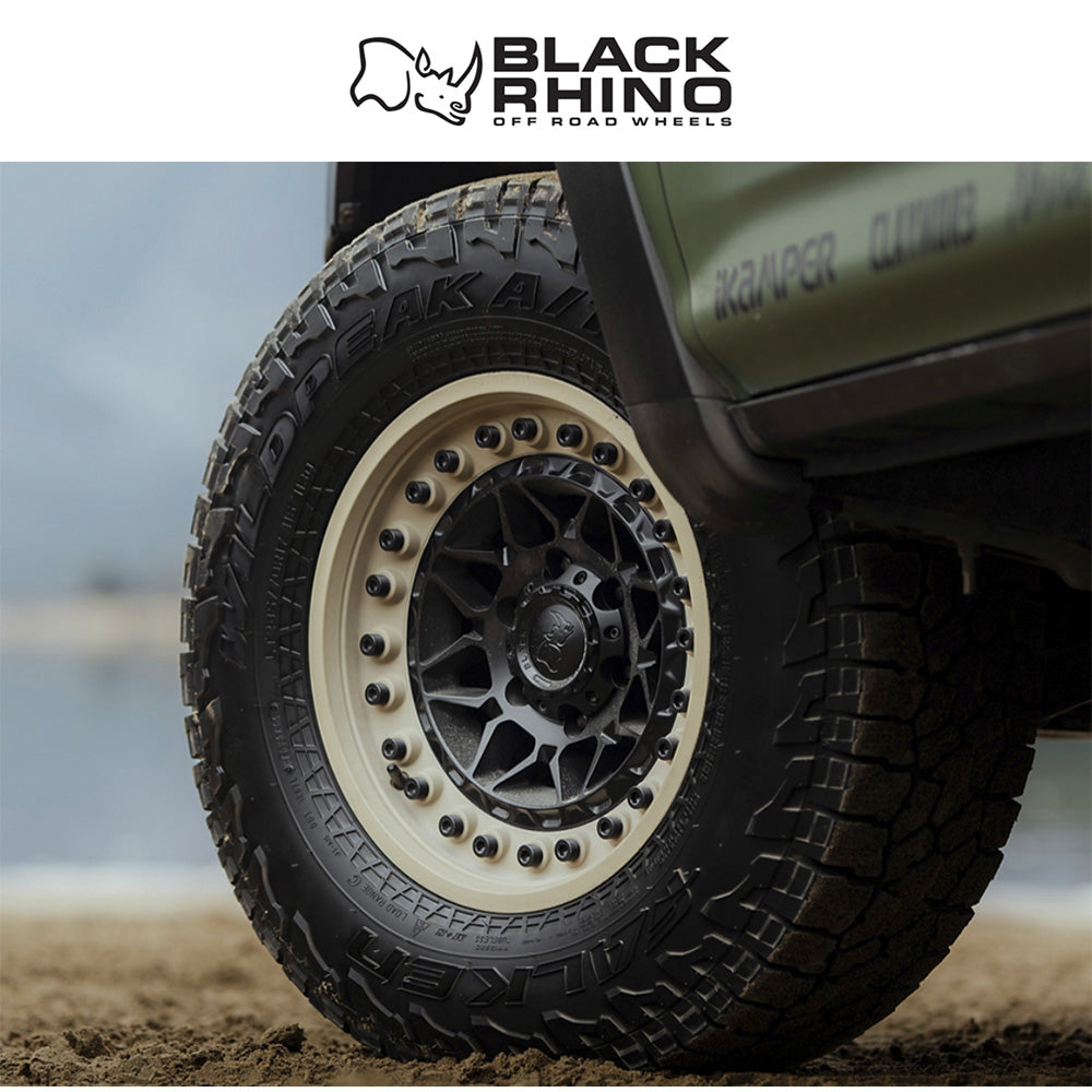 トヨタ ランドクルーザー用ブラックライノ アルファ 18x9J ET 20 フロント、リア マットブラックサンドリップ ホイール４本セット　Black Rhino ALPHA 18X9 6X5.5 106 +20 M-BLK SAND-LP (消費税、送料込み)