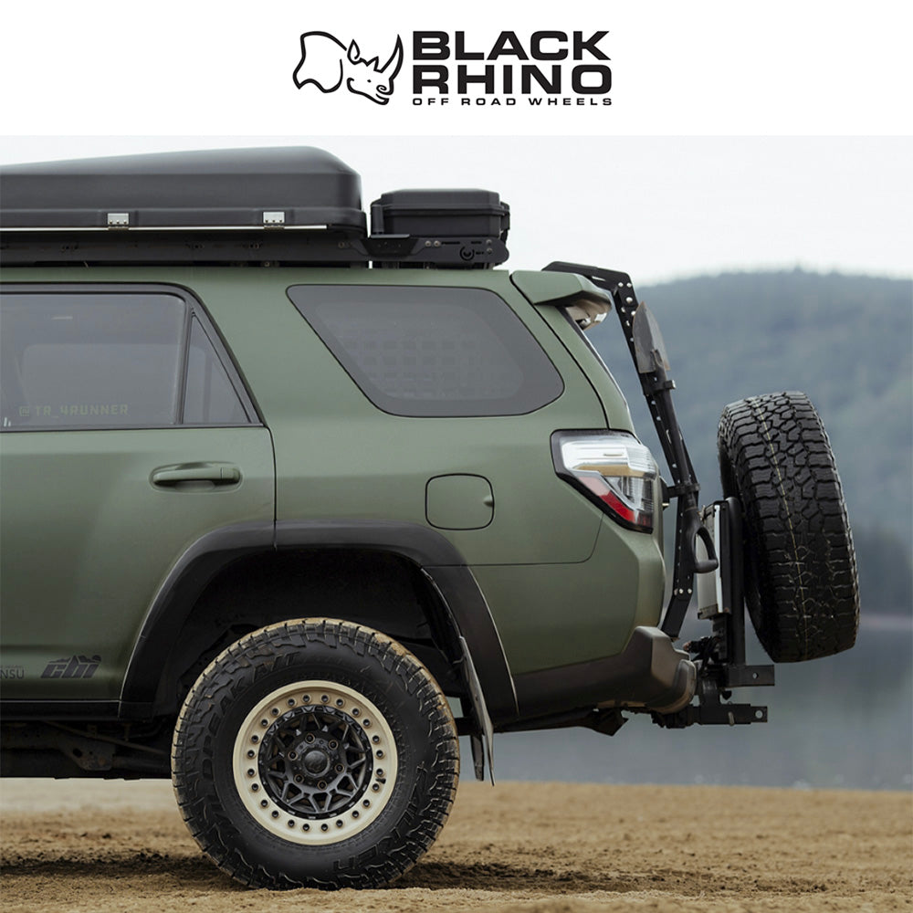 トヨタ ランドクルーザー用ブラックライノ アルファ 18x9J ET 20 フロント、リア マットブラックサンドリップ ホイール４本セット　Black Rhino ALPHA 18X9 6X5.5 106 +20 M-BLK SAND-LP (消費税、送料込み)