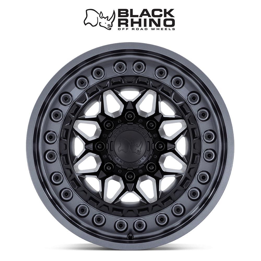 トヨタ ランドクルーザー用ブラックライノ アルファ 18x9J ET 20 フロント、リア マットブラック ガンメタルリップ ホイール４本セット　Black Rhino ALPHA 18X9 6X5.5 106 +20 M-BLK GNMTL-LP (消費税、送料込み)