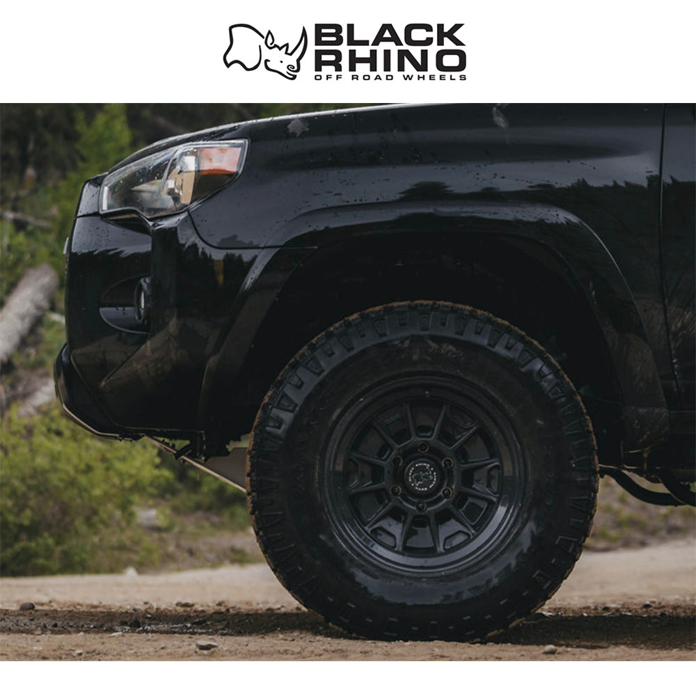 トヨタ ランドクルーザー用ブラックライノ モンド 17x8.5J ET 20 フロント、リア マットブラック／グロスブラックリップ ホイール４本セット　Black Rhino MONDO 17X8.5 6X5.5 106 +20 M-BLK GB-LP (消費税、送料込み)