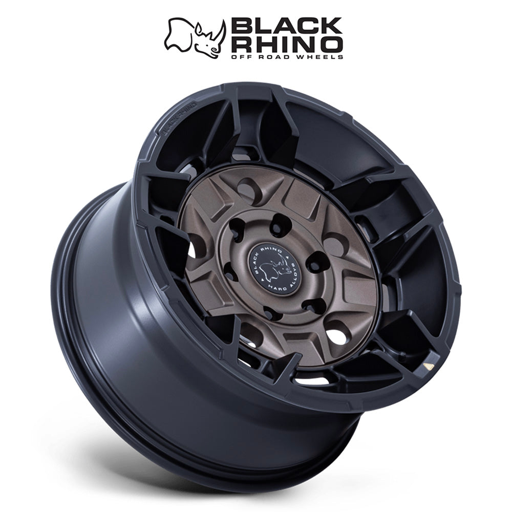 トヨタ ランドクルーザー用ブラックライノ ガード 17x8.5J ET 25 フロント、リア バーントブロンズマットブラックリップ ホイール４本セット　Black Rhino GUARD 17X8.5 6X5.5 106 +25 B-BRNZ M-BLK (消費税、送料込み)