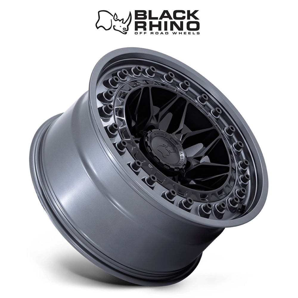 トヨタ ランドクルーザー用ブラックライノ アルファ 18x9J ET 20 フロント、リア マットブラック ガンメタルリップ ホイール４本セット　Black Rhino ALPHA 18X9 6X5.5 106 +20 M-BLK GNMTL-LP (消費税、送料込み)