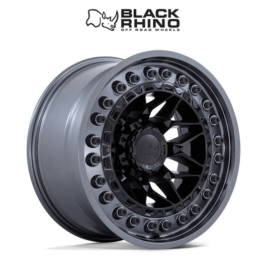 トヨタ ランドクルーザー用ブラックライノ アルファ 18x9J ET 20 フロント、リア マットブラック ガンメタルリップ ホイール４本セット　Black Rhino ALPHA 18X9 6X5.5 106 +20 M-BLK GNMTL-LP (消費税、送料込み)