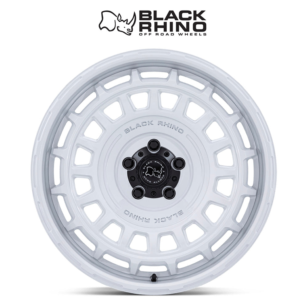 トヨタ ランドクルーザー用ブラックライノ エーウォール 20x8.5J ET 25 フロント、リア グロスホワイト ホイール４本セット　Black Rhino AWOL 20X8.5 6X5.5 106 +25 G-WHT (消費税、送料込み)