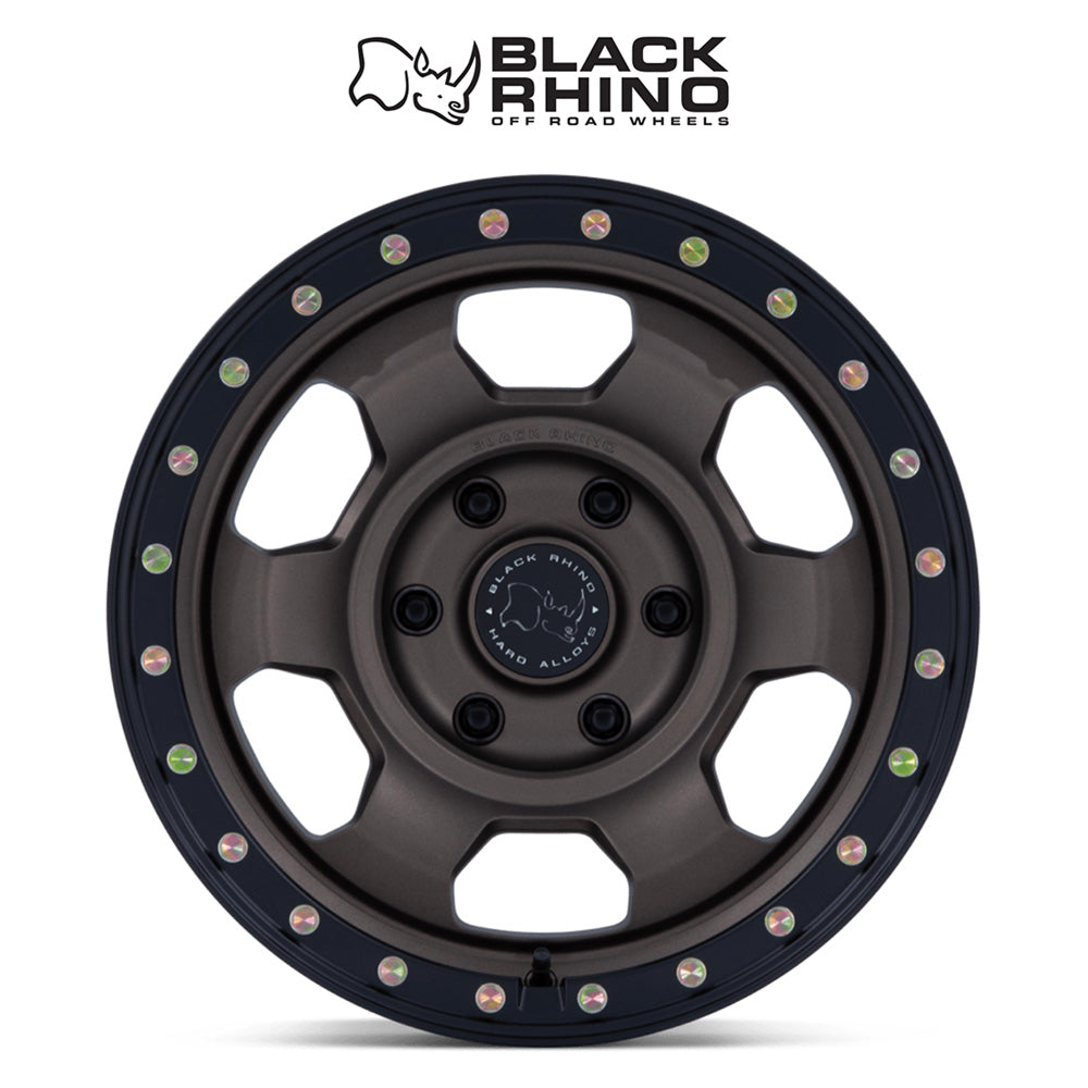 トヨタ ランドクルーザー用ブラックライノ トルーパー 17x8.5J ET 25 フロント、リア バーントブロンズマットブラックリップ ホイール４本セット　Black Rhino TROOPER 17X8.5 6X5.5 106 +25 B-BRNZ MBLK (消費税、送料込み)
