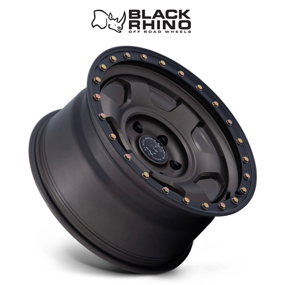 トヨタ ランドクルーザー用ブラックライノ トルーパー 17x8.5J ET 25 フロント、リア バーントブロンズマットブラックリップ ホイール４本セット　Black Rhino TROOPER 17X8.5 6X5.5 106 +25 B-BRNZ MBLK (消費税、送料込み)
