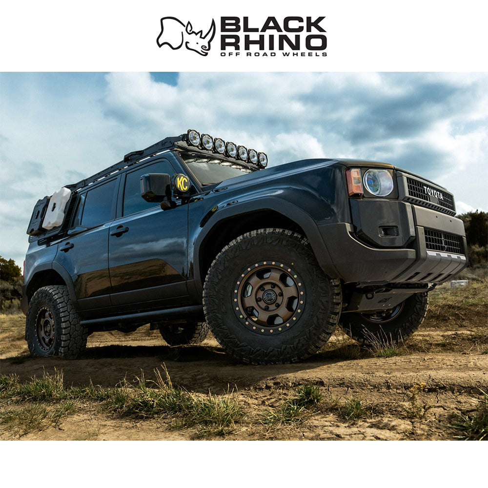 トヨタ ランドクルーザー用ブラックライノ トルーパー 17x8.5J ET 25 フロント、リア バーントブロンズマットブラックリップ ホイール４本セット　Black Rhino TROOPER 17X8.5 6X5.5 106 +25 B-BRNZ MBLK (消費税、送料込み)
