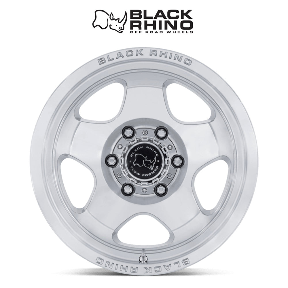 トヨタ ランドクルーザー用ブラックライノ ソル 17x8J ET 20 フロント、リア グロスシルバーマシンドフェイス ホイール４本セット　Black Rhino SOL 17X8 6X5.5 106 +20 G-SLV MCH-FC (消費税、送料込み)