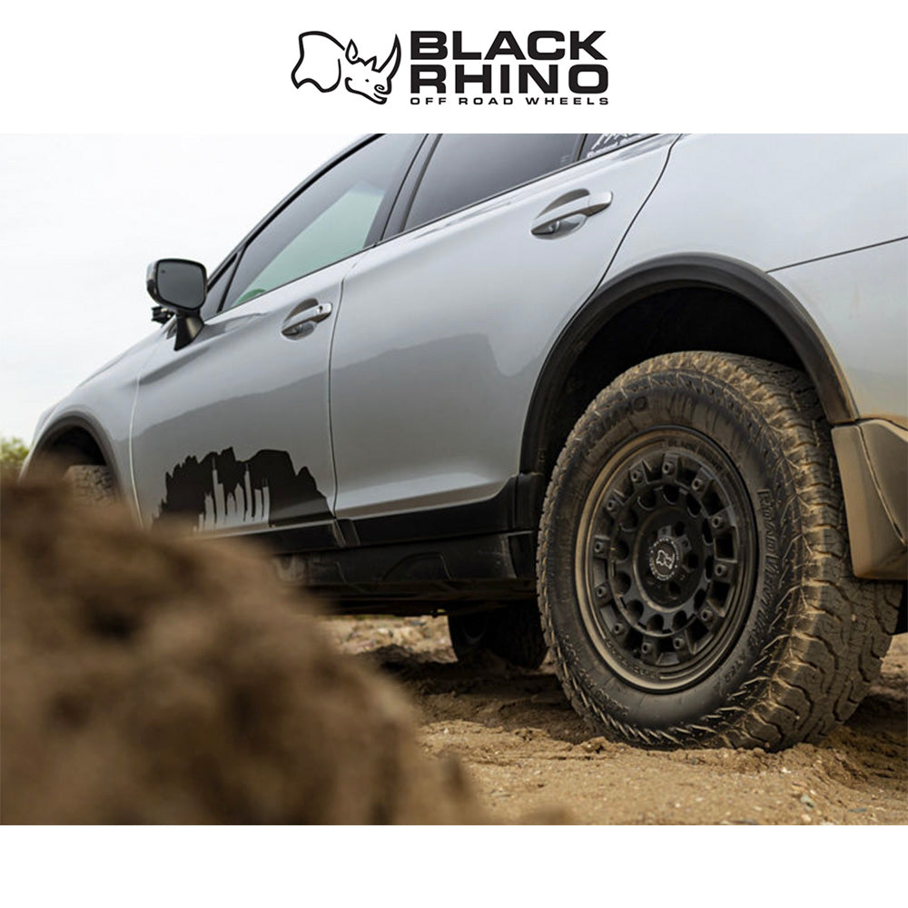 トヨタ ランドクルーザー用ブラックライノ フジ 17x8J ET 20 フロント、リア マットブラック  ホイール４本セット　Black Rhino SOL 17X8 6X5.5 106 +20 G-SLV MCH-FC (消費税、送料込み)