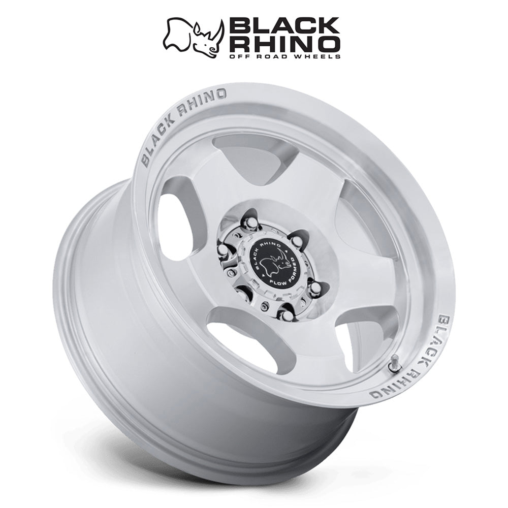 トヨタ ランドクルーザー用ブラックライノ ソル 17x8J ET 20 フロント、リア グロスシルバーマシンドフェイス ホイール４本セット　Black Rhino SOL 17X8 6X5.5 106 +20 G-SLV MCH-FC (消費税、送料込み)