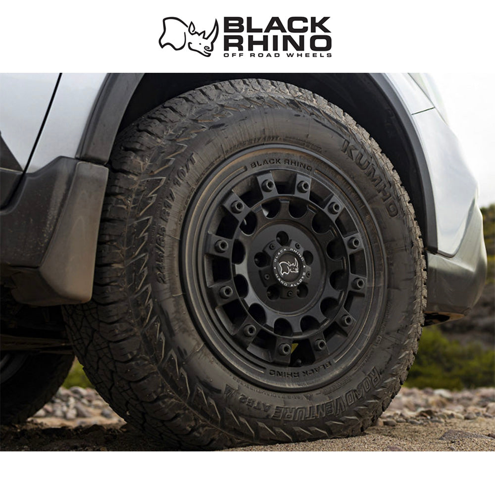 トヨタ ランドクルーザー用ブラックライノ フジ 17x8J ET 20 フロント、リア マットブラック  ホイール４本セット　Black Rhino SOL 17X8 6X5.5 106 +20 G-SLV MCH-FC (消費税、送料込み)