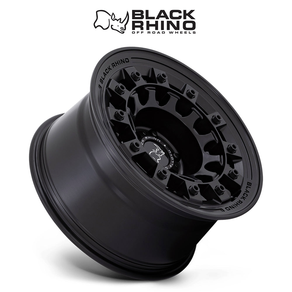 トヨタ ランドクルーザー用ブラックライノ フジ 17x8J ET 20 フロント、リア マットブラック  ホイール４本セット　Black Rhino SOL 17X8 6X5.5 106 +20 G-SLV MCH-FC (消費税、送料込み)