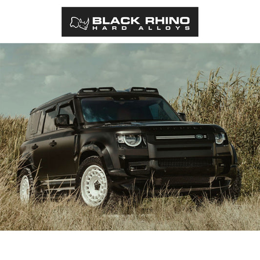 ランドローバー ディフェンダー１１０ (Land Rover Defender 110)用ブラックライノ エイウォル 20x8.5J グロスホワイト ホイール４本セット Black Rhino Awol BR024 20X8.5 5X120 G-WHT 25MM (送料無料)