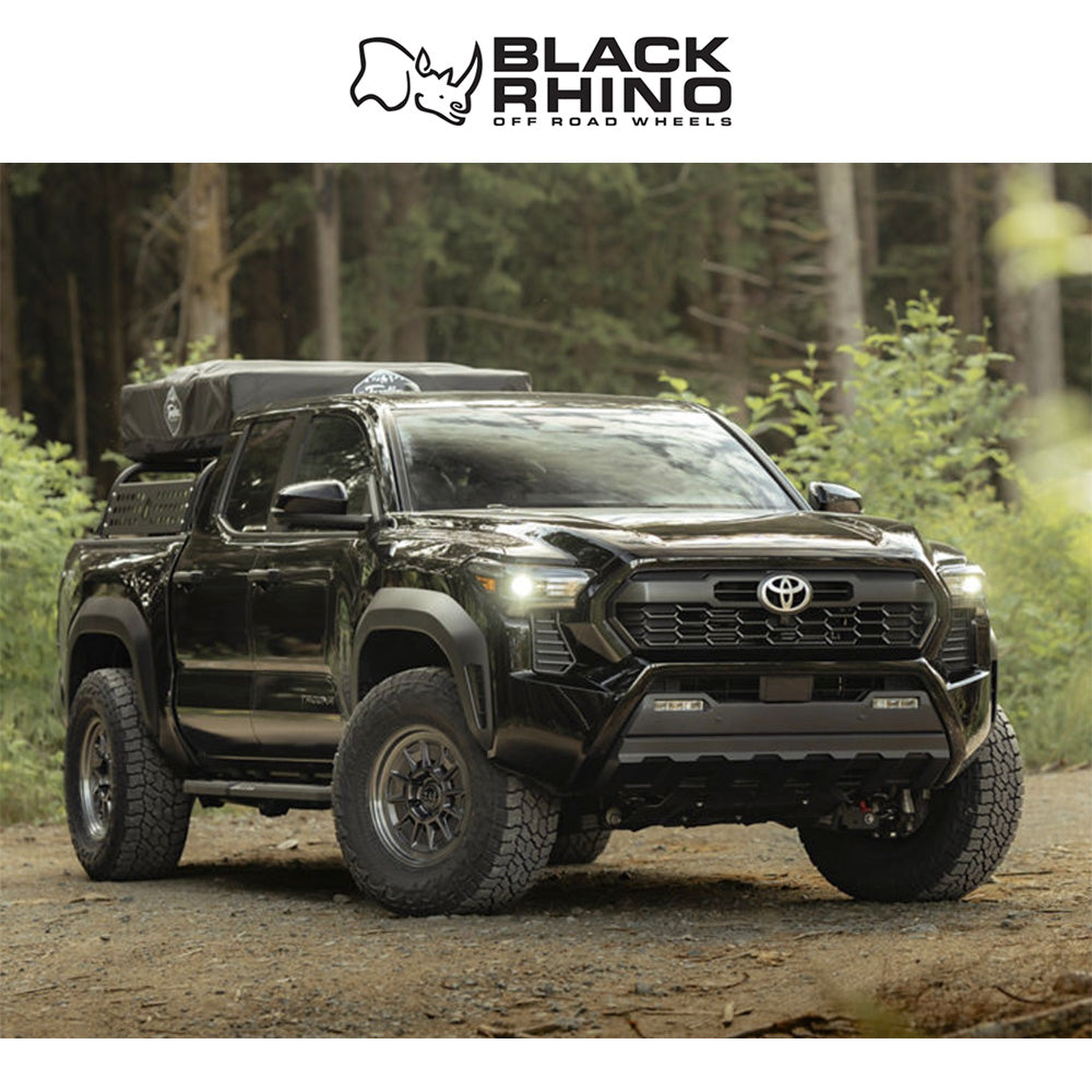 トヨタ ランドクルーザー用ブラックライノ モンド 17x8.5J ET 20 フロント、リア マットガンメタル ＋ グロスグレーリップ ホイール４本セット　Black Rhino MONDO 17X8.5 6X5.5 106 +20 M-GNMTL GY-LP (消費税、送料込み)