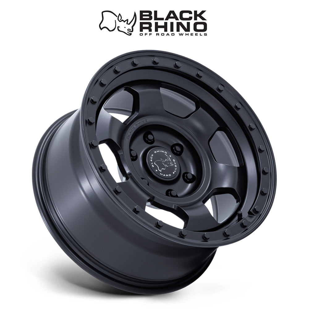 トヨタ ランドクルーザー用ブラックライノ トルーパー 17x8.5J ET 25 フロント、リア マットブラック ホイール４本セット　Black Rhino TROOPER 17X8.5 6X5.5 106 +25 M-BLK (消費税、送料込み)