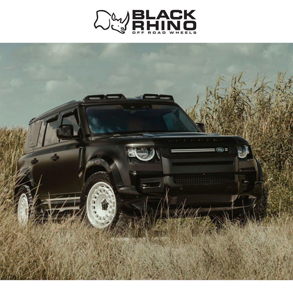 ランドローバー ディフェンダー１１０ (Land Rover Defender 110)用ブラックライノ エイウォル 20x8.5J グロスホワイト ホイール４本セット Black Rhino Awol BR024 20X8.5 5X120 G-WHT 25MM (送料無料)