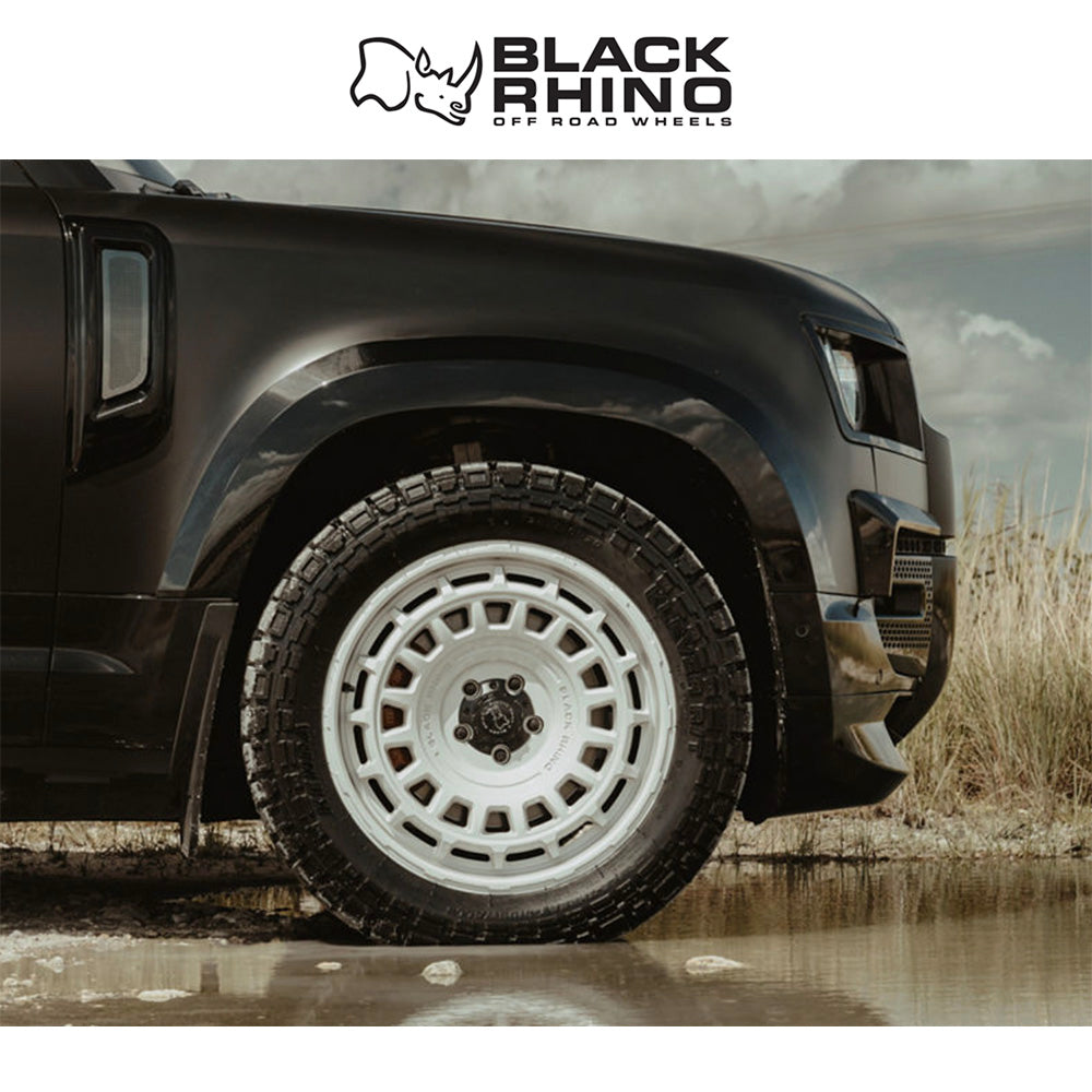 ランドローバー ディフェンダー１１０ (Land Rover Defender 110)用ブラックライノ エイウォル 20x8.5J グロスホワイト ホイール４本セット Black Rhino Awol BR024 20X8.5 5X120 G-WHT 25MM (送料無料)
