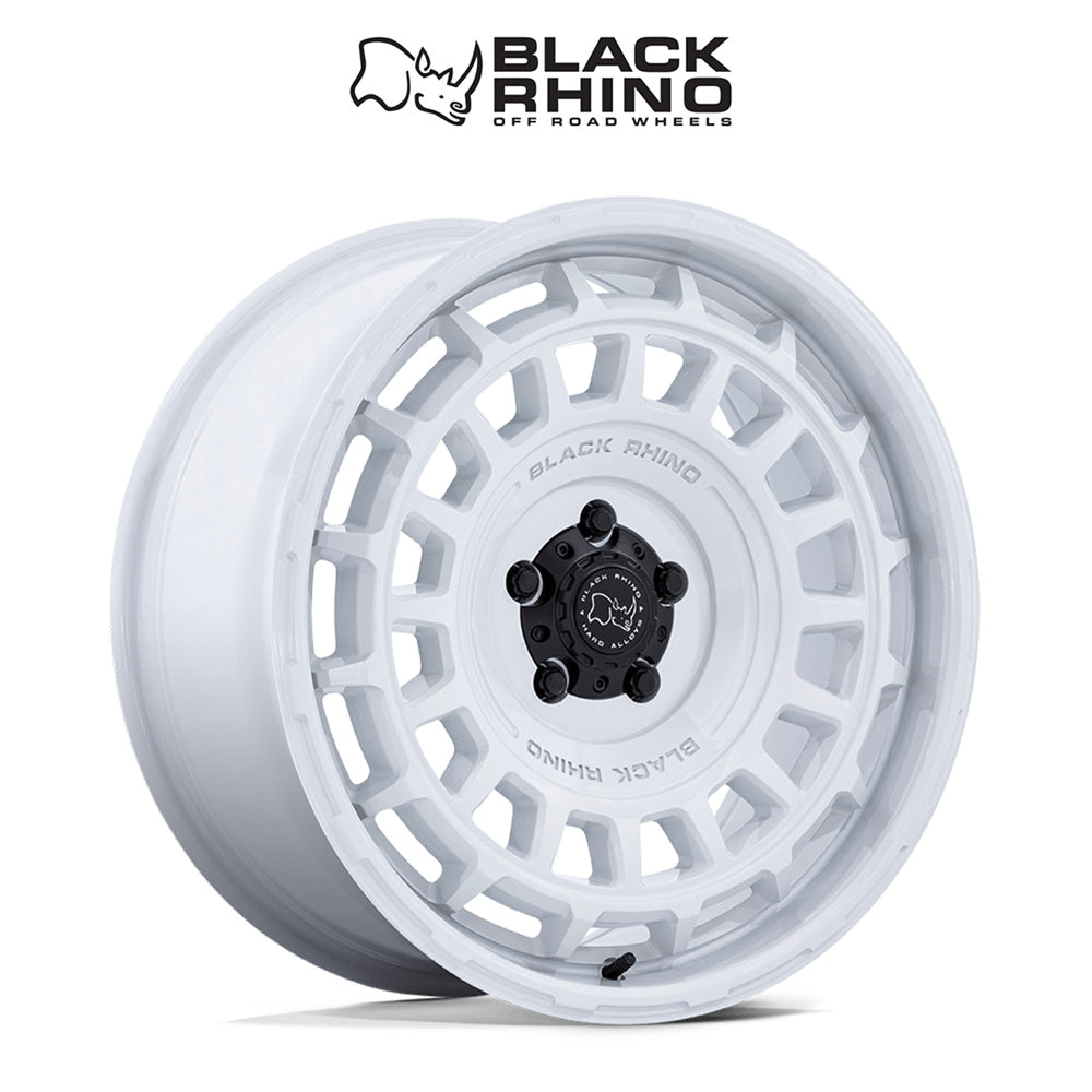 ランドローバー ディフェンダー１１０ (Land Rover Defender 110)用ブラックライノ エイウォル 20x8.5J グロスホワイト ホイール４本セット Black Rhino Awol BR024 20X8.5 5X120 G-WHT 25MM (送料無料)