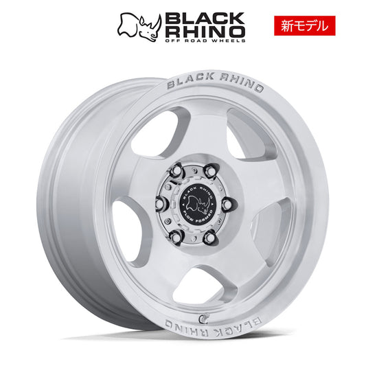 トヨタ ランドクルーザー用ブラックライノ ソル 17x8J ET 20 フロント、リア グロスシルバーマシンドフェイス ホイール４本セット　Black Rhino SOL 17X8 6X5.5 106 +20 G-SLV MCH-FC (消費税、送料込み)