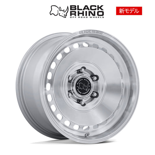トヨタ ランドクルーザー用ブラックライノ ベイシン 17x8.5J ET 25 フロント、リア グロスシルバーマシンドフェイス ホイール４本セット　Black Rhino BASIN 17X8.5 6X5.5 106 +25 G-SLV-MCH (消費税、送料込み)