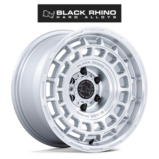 ランドローバー ディフェンダー１１０ (Land Rover Defender 110)用ブラックライノ エイウォル 20x8.5J シルバーマシンドフェイス ホイール４本セット BR024 20X8.5 5X120 SLV-MACH-FC 25MM (送料無料)