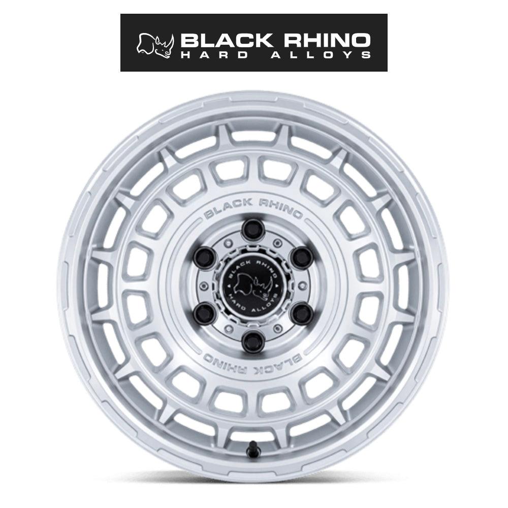 ランドローバー ディフェンダー１１０ (Land Rover Defender 110)用ブラックライノ エイウォル 20x8.5J シルバーマシンドフェイス ホイール４本セット BR024 20X8.5 5X120 SLV-MACH-FC 25MM (送料無料)