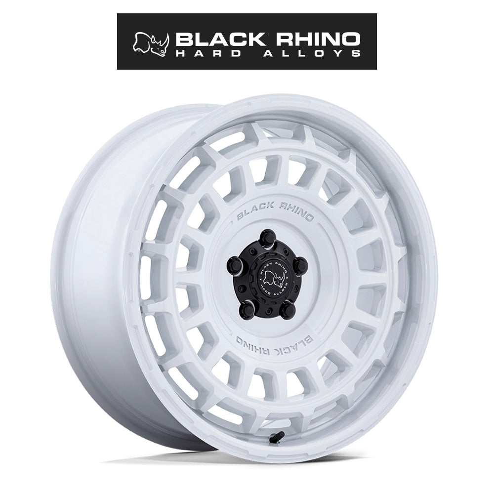 ランドローバー ディフェンダー１１０ (Land Rover Defender 110)用ブラックライノ エイウォル 20x8.5J グロスホワイト ホイール４本セット Black Rhino Awol BR024 20X8.5 5X120 G-WHT 25MM (送料無料)