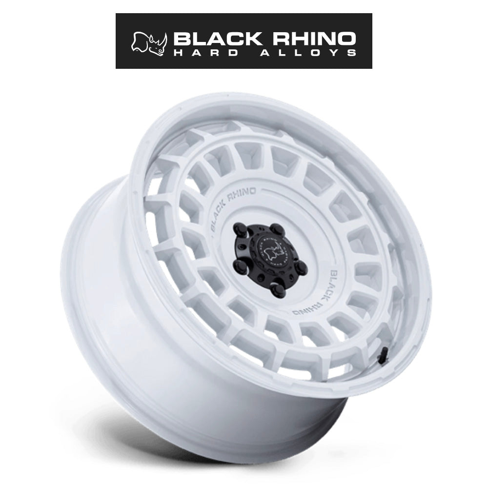 ランドローバー ディフェンダー１１０ (Land Rover Defender 110)用ブラックライノ エイウォル 20x8.5J グロスホワイト ホイール４本セット Black Rhino Awol BR024 20X8.5 5X120 G-WHT 25MM (送料無料)