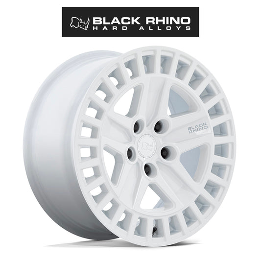 ランドローバー ディフェンダー１１０ (Land Rover Defender 110)用ブラックライノ アルストン 18x8.5J グロスホワイトホイール４本セット Black Rhino Alston BR005 18X8.5 5X120 G-WHT 25MM (送料無料)
