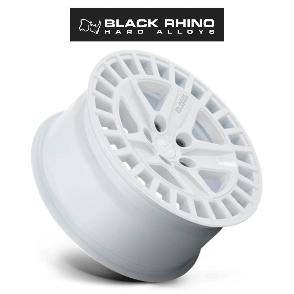 ランドローバー ディフェンダー１１０ (Land Rover Defender 110)用ブラックライノ アルストン 18x8.5J グロスホワイトホイール４本セット Black Rhino Alston BR005 18X8.5 5X120 G-WHT 25MM (送料無料)