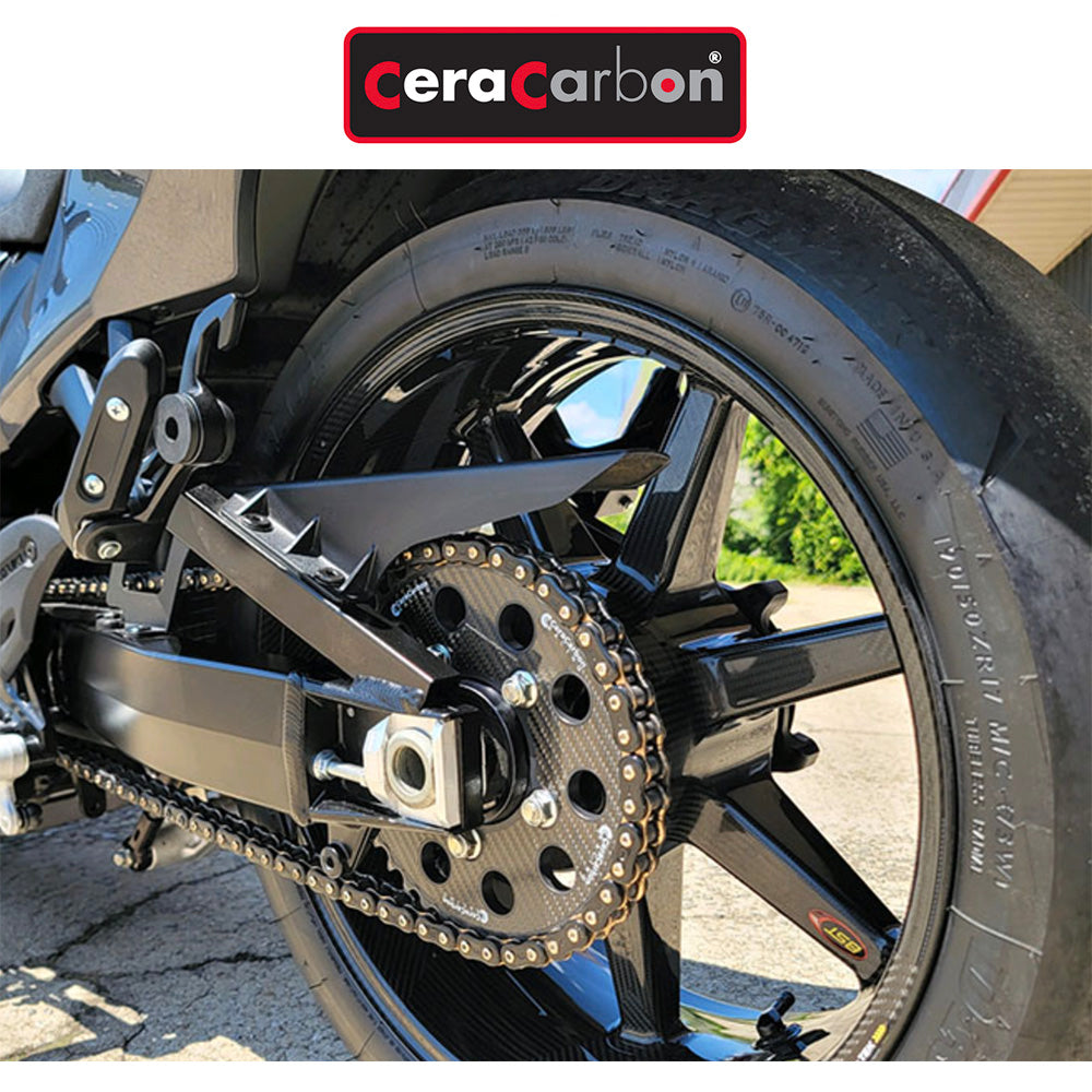 セラカーボン CeraCarbon アルミニウム／複合素材 ハイブリッド・リアスプロケット 42T（525チェーン用）(消費税、送料込み)