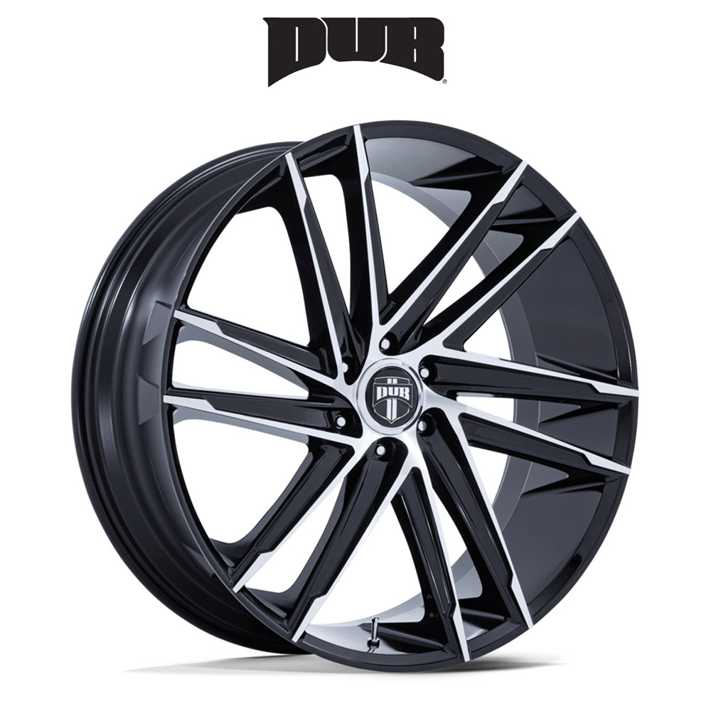 キャデラック エスカレード用 ダブ ブレイズ 24x10J ET 25 フロント、リア グロスブラック / マシーンドフェイス ホイール４本セット (消費税、送料込み)