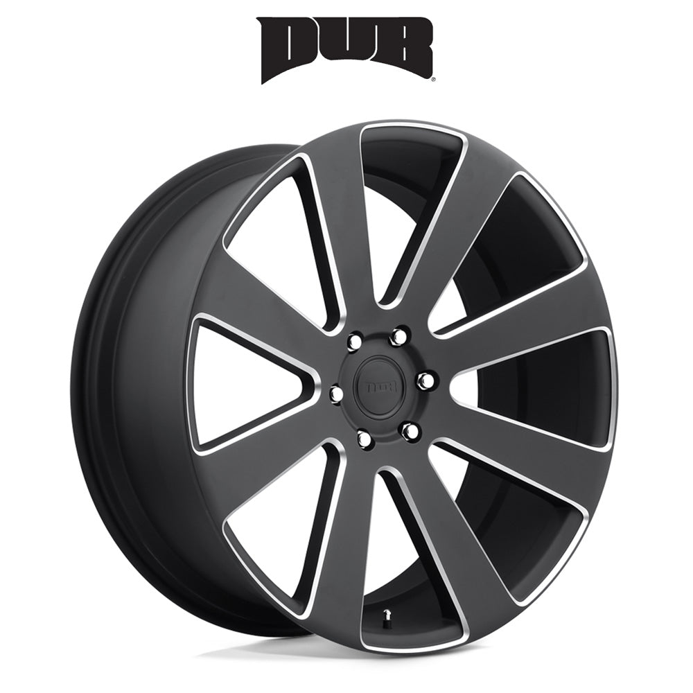 キャデラック エスカレード用 ダブ エイトボール 22x9.5J ET 20 フロント、リア マットブラックミルド ホイール４本セット (消費税、送料込み)  SKU S187229577+20 8-BALL 22X9.5 6X5.5 78.1 NBD +20
