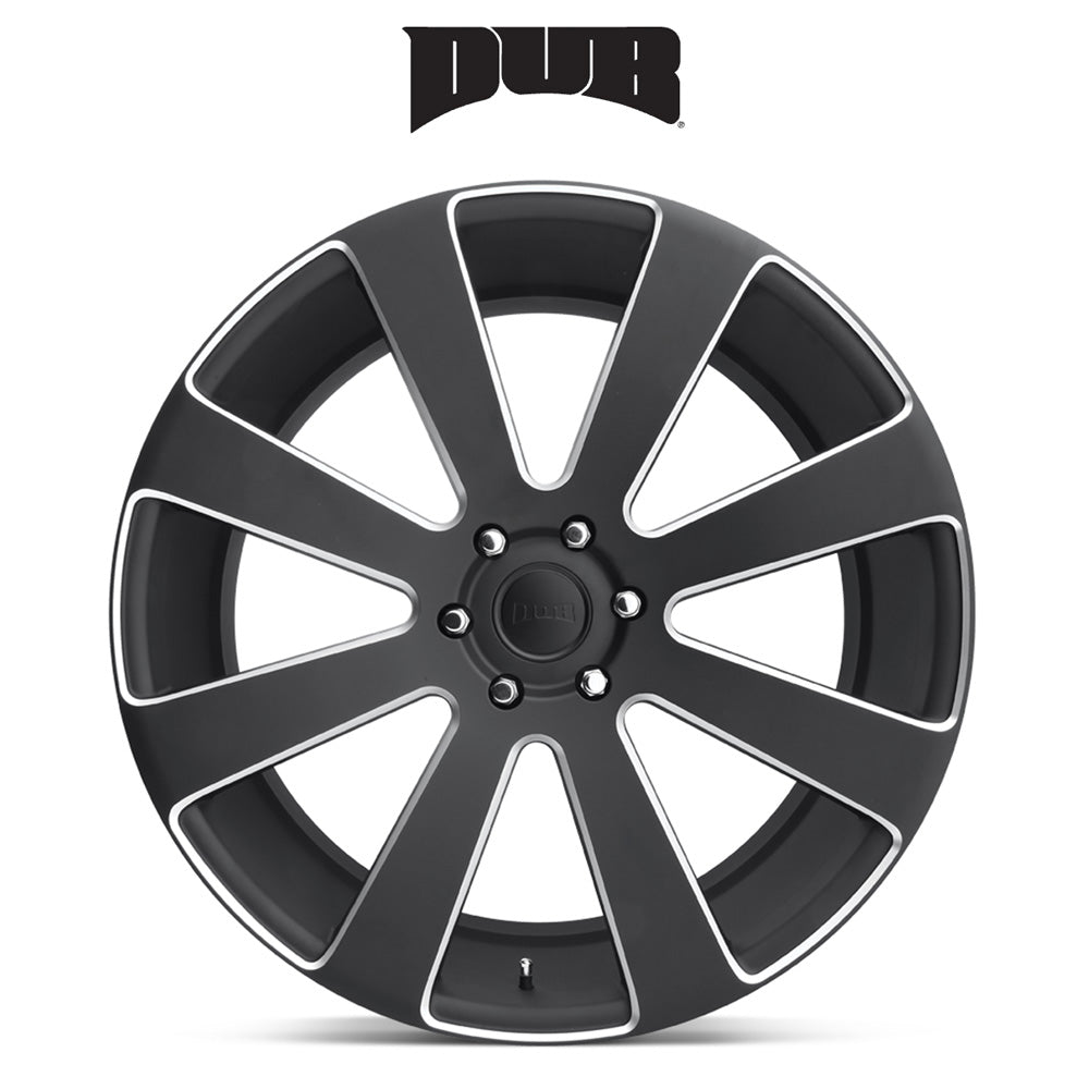 キャデラック エスカレード用 ダブ エイトボール 22x9.5J ET 20 フロント、リア マットブラックミルド ホイール４本セット (消費税、送料込み)  SKU S187229577+20 8-BALL 22X9.5 6X5.5 78.1 NBD +20