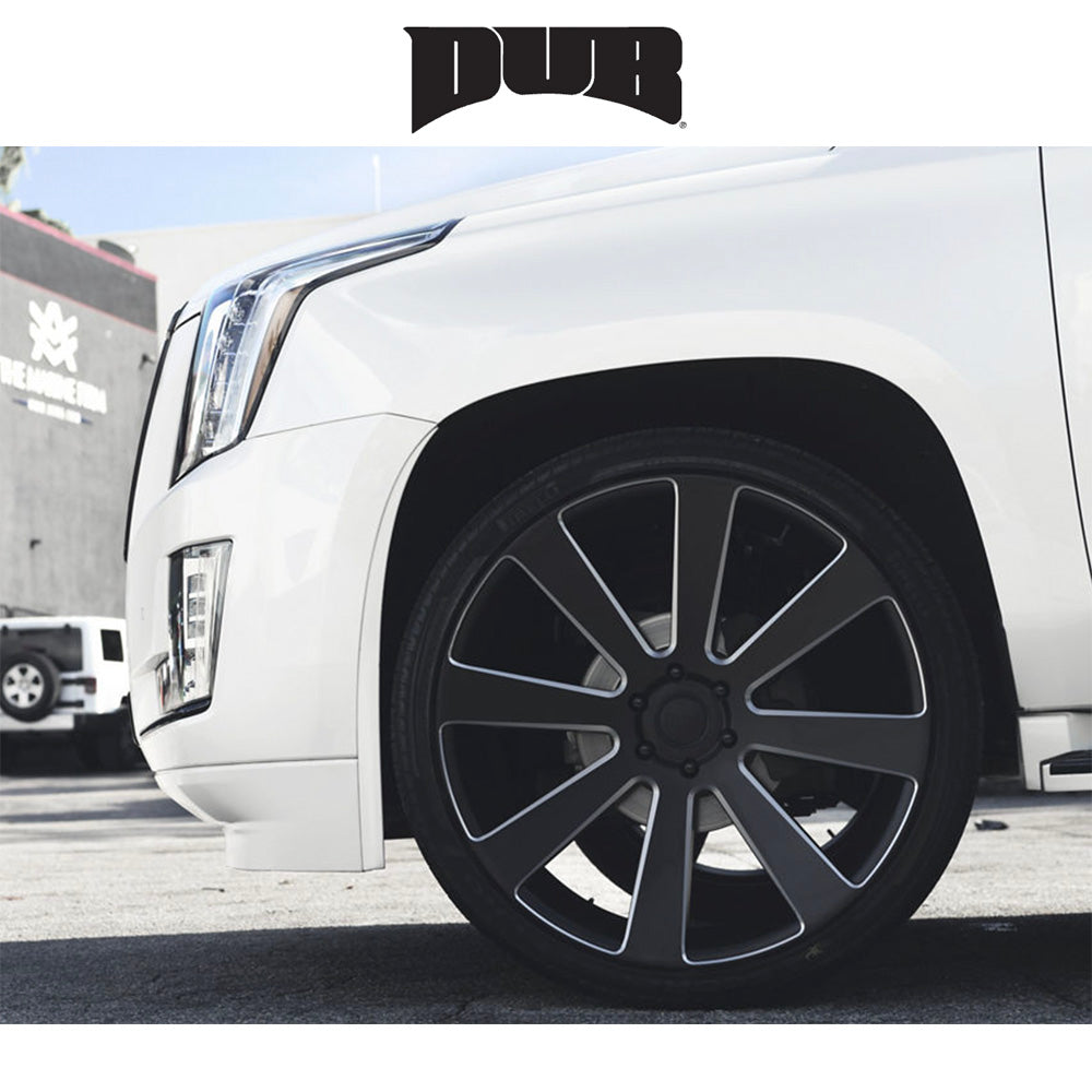 キャデラック エスカレード用 ダブ エイトボール 22x9.5J ET 20 フロント、リア マットブラックミルド ホイール４本セット (消費税、送料込み)  SKU S187229577+20 8-BALL 22X9.5 6X5.5 78.1 NBD +20