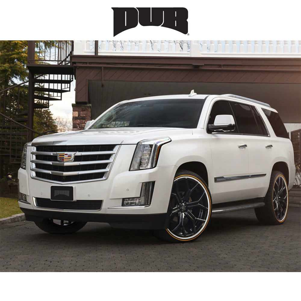 キャデラック エスカレード用 ダブ ロイヤルティ 22x9.5J ET 30 フロント、リア グロスブラック ホイール４本セット (消費税、送料込み)